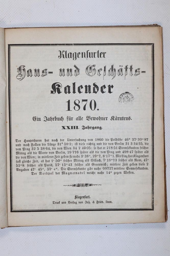 Große Abbildung Nr.22: 140-836 Klagenfurter: (Kalender)