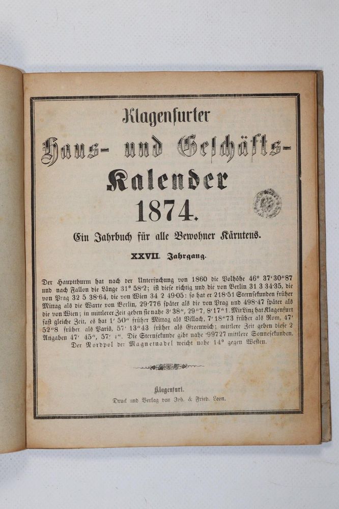 Große Abbildung Nr.23: 140-836 Klagenfurter: (Kalender)