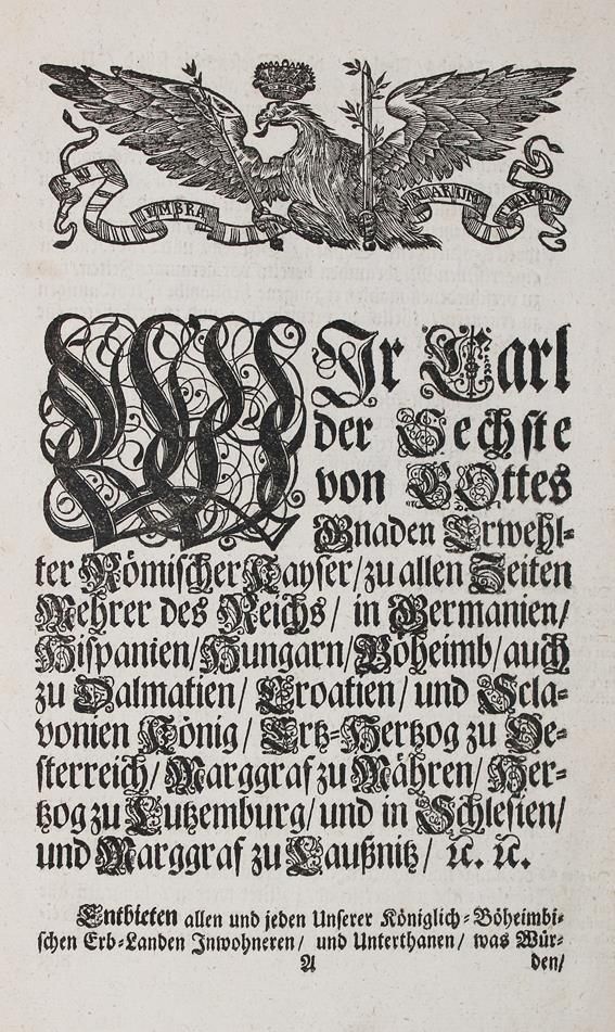 Große Abbildung Nr.1: 140-86 Karl VI.: (Böhmen)