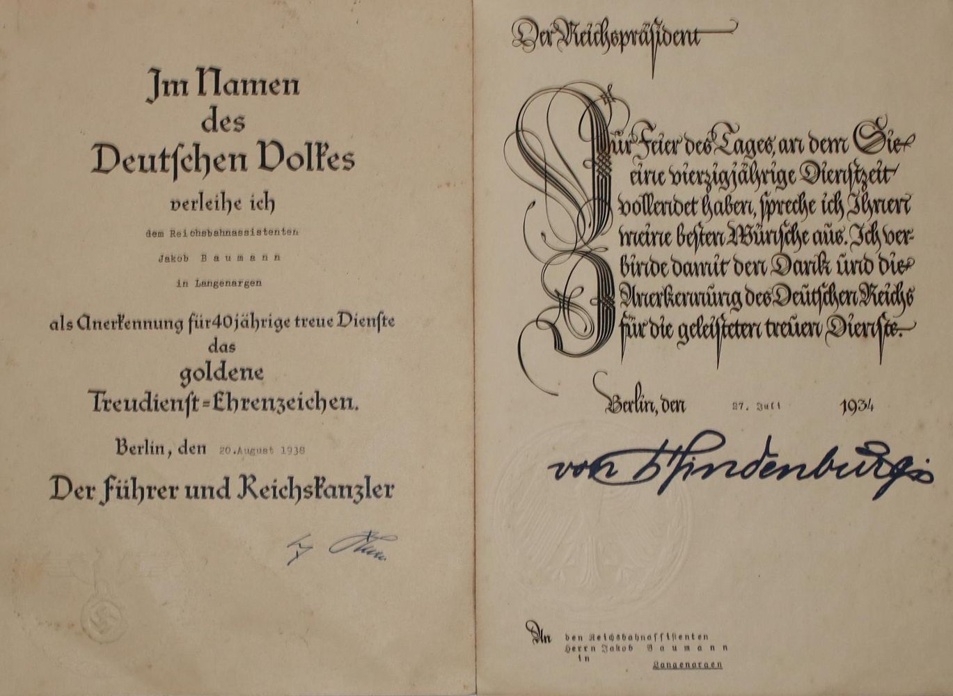 Große Abbildung Nr.1: 140-907 Verleihungsurkunden.: (Militaria)
