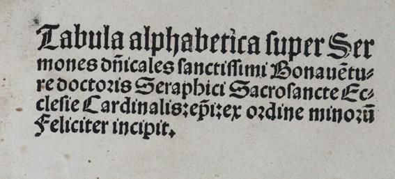 Große Abbildung Nr.1: 140-91 Bonaventura Sanctus.: (Alte Drucke, Handschriften und Theologie)