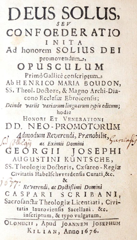 Große Abbildung Nr.1: 140-94 Boudon,H.M.: (Alte Drucke, Handschriften und Theologie)
