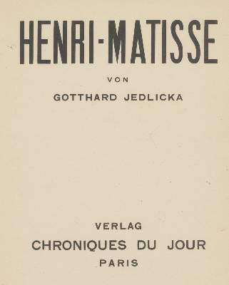 Bild Nr.1: 140-1149 Jedlicka,G.: (Matisse)