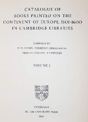 Bild Nr.1: 140-1175 Adams,H.M.: (Bibliographie und Buchwesen)