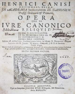Bild Nr.1: 140-120 Canisius,H.: (Alte Drucke, Handschriften und Theologie)