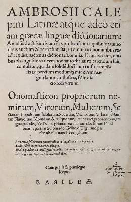 Bild Nr.1: 140-1226 Calepinus,A.: (Lexika - Wörterbücher - Sprachwissenschaften)