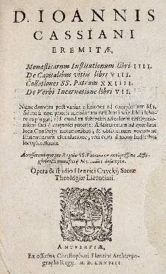 Bild Nr.1: 140-126 Cassianus,J.: (Alte Drucke, Handschriften und Theologie)