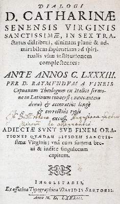 Bild Nr.1: 140-129 Catharina von Siena.: (Alte Drucke, Handschriften und Theologie)