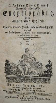 Bild Nr.14: 140-1291 Krünitz,J.G.: (Lexika - Wörterbücher - Sprachwissenschaften)