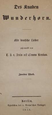 Bild Nr.1: 140-1358 Arnim,L.A.v. u. C.Brentano.: (Literatur und illustrierte Bücher bis 19.Jahrhundert)