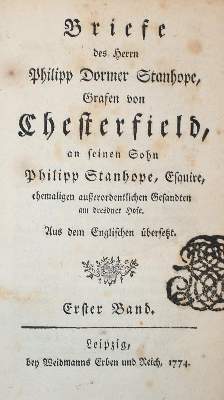 Bild Nr.1: 140-1376 Chesterfield, Ph. D. Stanhope, Earl of.: (Literatur und illustrierte Bücher bis 19.Jahrhundert)