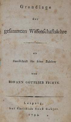 Bild Nr.1: 140-1402 Fichte,J.G.: (Literatur und illustrierte Bücher bis 19.Jahrhundert)