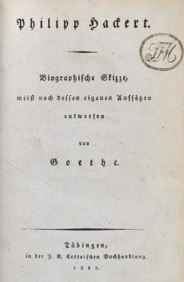 Bild Nr.1: 140-1417 Goethe,(J.W.v.).: (Literatur und illustrierte Bücher bis 19.Jahrhundert)