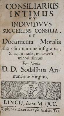 Bild Nr.1: 140-143 Consiliarius intimus: (Alte Drucke, Handschriften und Theologie)