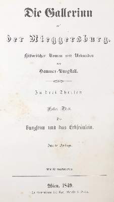 Bild Nr.2: 140-1430 Hammer-Purgstall,J.v.: (Literatur und illustrierte Bücher bis 19.Jahrhundert)