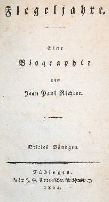Bild Nr.1: 140-1454 Jean Paul (d.i. J.P.F.Richter).: (Literatur und illustrierte Bücher bis 19.Jahrhundert)
