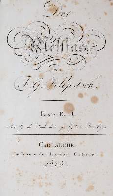 Bild Nr.1: 140-1467 Klopstock,F.G.: (Literatur und illustrierte Bücher bis 19.Jahrhundert)