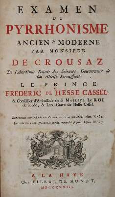 Bild Nr.1: 140-150 Crousaz,J.-P.de.: (Alte Drucke, Handschriften und Theologie)