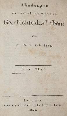 Bild Nr.1: 140-1524 Schubert,G.H.v.: (Literatur und illustrierte Bücher bis 19.Jahrhundert)