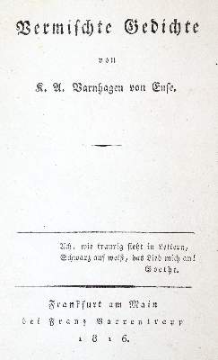 Bild Nr.1: 140-1544 Varnhagen von Ense,K.A.: (Literatur und illustrierte Bücher bis 19.Jahrhundert)