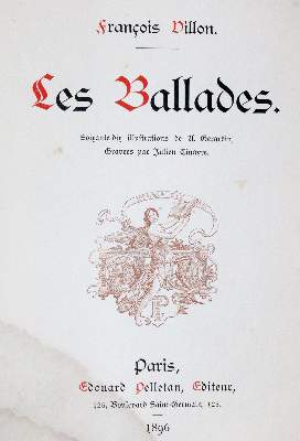 Bild Nr.1: 140-1546 Villon,F.: (Literatur und illustrierte Bücher bis 19.Jahrhundert)