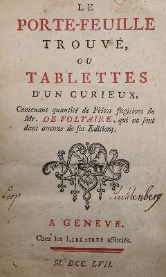 Bild Nr.1: 140-1552 Voltaire,F.M.A.: (Literatur und illustrierte Bücher bis 19.Jahrhundert)
