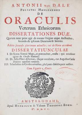 Bild Nr.1: 140-156 Dale,A.van.: (Alte Drucke, Handschriften und Theologie)