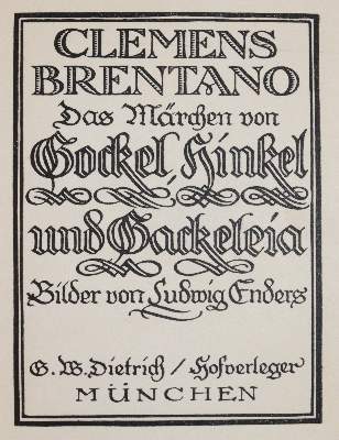 Bild Nr.1: 140-1577 Brentano,C.: (Literatur und illustrierte Bücher 20.Jahrhundert - Alte Literatur in modernen Ausgaben)