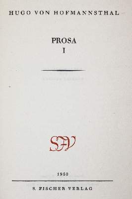 Bild Nr.1: 140-1637 Hofmannsthal,H.v.: (Literatur und illustrierte Bücher 20.Jahrhundert - Alte Literatur in modernen Ausgaben)