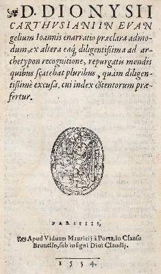 Bild Nr.1: 140-166 Dionysius Carthusianus.: (Alte Drucke, Handschriften und Theologie)