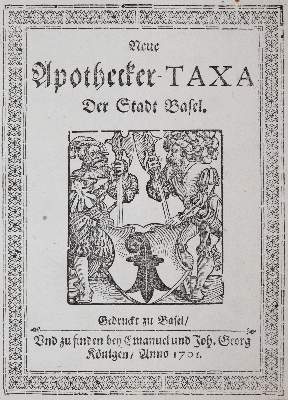 Bild Nr.1: 140-1786 Apotheker-Taxa (Neue),: (Medizin, Basel)