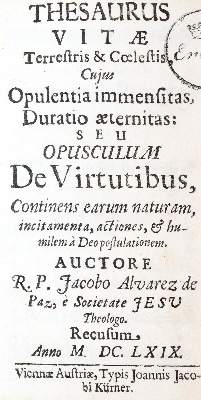 Bild Nr.1: 140-18 Alvarez de Paz,J.: (Alte Drucke, Handschriften und Theologie)