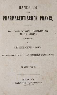 Bild Nr.1: 140-1838 Hager,H.: (Medizin, Pharmazie)