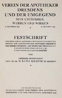 Bild Nr.1: 140-1841 Kunz-Krause,H.: (Medizin, Pharmazie)