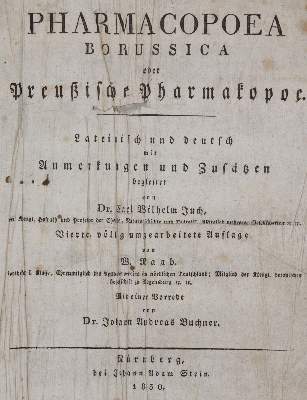 Bild Nr.1: 140-1844 Pharmacopoea Badensis.: (Medizin, Pharmazie)