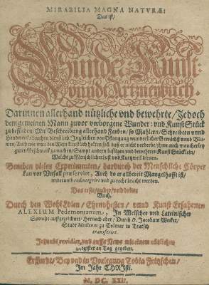 Bild Nr.1: 140-1857 (Ruscelli,G. Pseud.:) Alexius,P.: (Medizin)