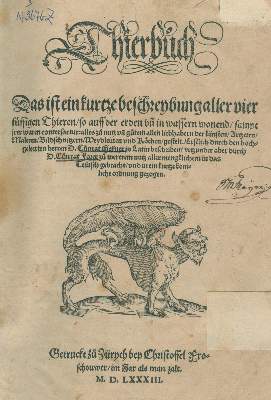 Bild Nr.1: 140-1895 Gesner,K.: (Zoologie)