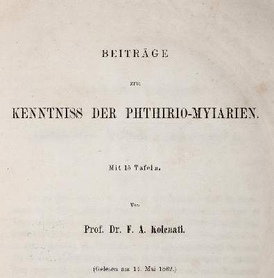 Bild Nr.1: 140-1902 Kolenati,F.A.: (Zoologie, Insekten)