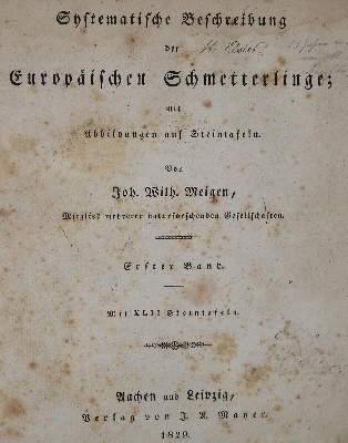 Bild Nr.1: 140-1923 Meigen,J.W.: (Zoologie, Schmetterlinge)