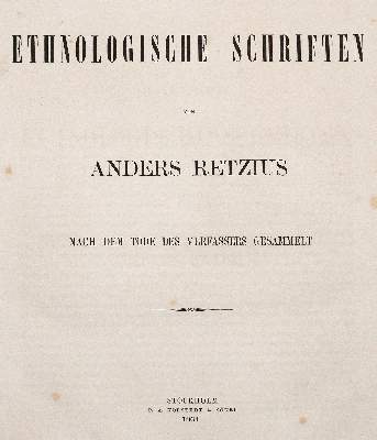 Bild Nr.1: 140-1953 Retzius,A.: (Verschiedene Gebiete - Varia, Anthropologie)