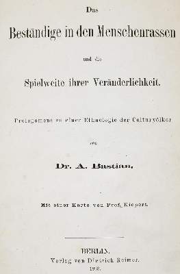 Bild Nr.1: 140-1961 Bastian,A.: (Verschiedene Gebiete - Varia)