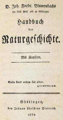Bild Nr.1: 140-1971 Blumenbach,J.F.: (Verschiedene Gebiete - Varia)
