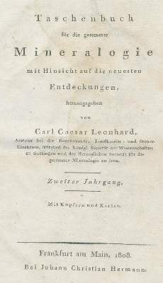 Bild Nr.1: 140-1994 Leonhard,C.C. (Hrsg.).: (Verschiedene Gebiete - Varia, Geologie - Mineralogie u. Paläontologie, Goethe)