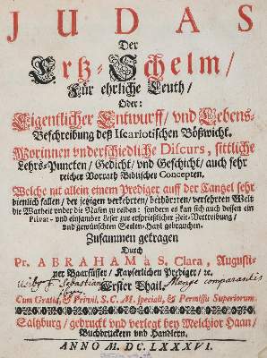 Bild Nr.1: 140-2 Abraham a Santa Clara (d.i. U.Megerle).: (Alte Drucke, Handschriften und Theologie)