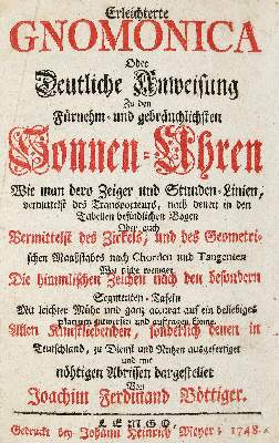 Bild Nr.1: 140-2067 Böttiger,J.F.: (Verschiedene Gebiete - Varia, Sonnenuhren)