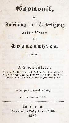 Bild Nr.1: 140-2068 Littrow,J.J.v.: (Verschiedene Gebiete - Varia, Sonnenuhren)