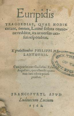 Bild Nr.1: 140-207 Euripides.: (Alte Drucke, Handschriften und Theologie)