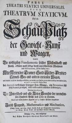 Bild Nr.1: 140-2080 Leupold,J.: (Verschiedene Gebiete - Varia, Waagen)