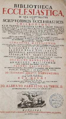 Bild Nr.1: 140-211 Fabricius,J.A.: (Alte Drucke, Handschriften und Theologie)