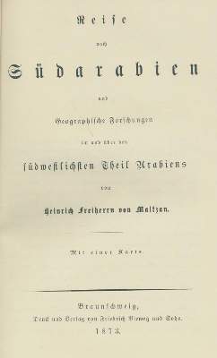 Bild Nr.1: 140-2155 Maltzan,H.v.: (Asien, Arabien)